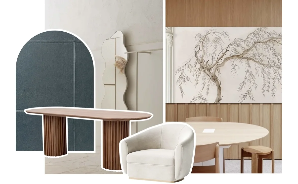 Commercial wallpaper office moodboard